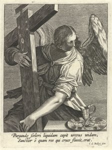 Anjo com cruz e lavatório